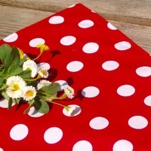 Read more about the article Pöttyös konyhai textilek – piros, fehér pettyesek