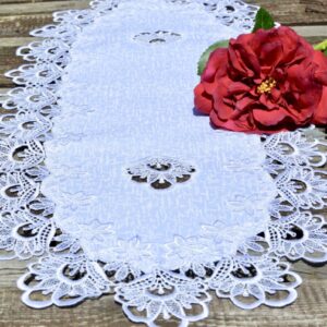 Csipkés asztali futó – fehér csipkés álom 70x35cm