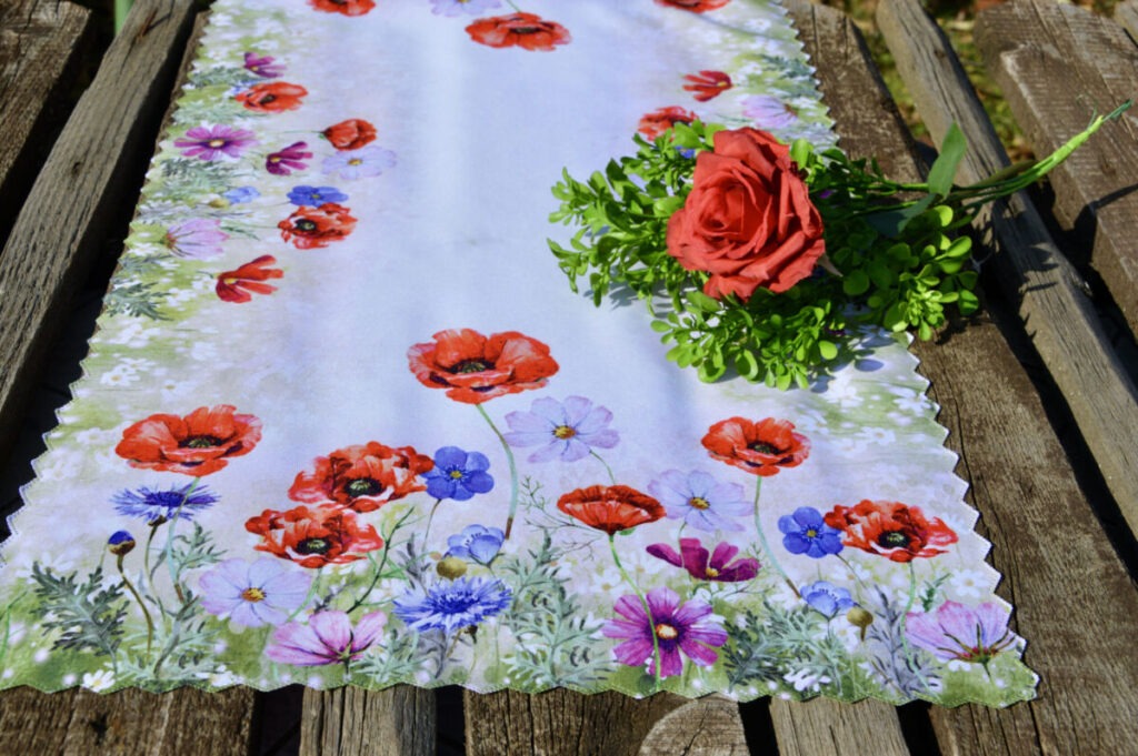 Pipacsos futó terítő - 110x40 cm