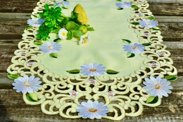 Margarétás asztali futó - sárga margarétás 90x40 cm