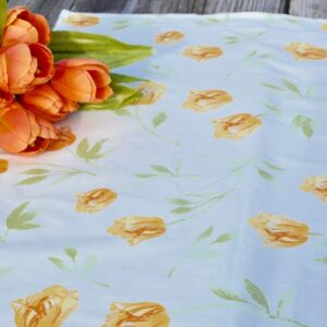 Asztali futó terítő – sárga tulipánok 140×40 cm