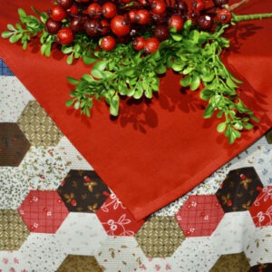 Folton folt terítő – piros patchwork mintás