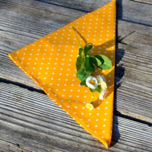 Pöttyös szalvéta – sárga alapon fehér pöttyös 35×35