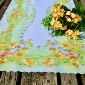 Csibés futó terítő – húsvéti mintás 90×40 cm