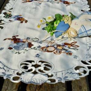 Húsvéti futó terítő - autós nyuszi 90x40 cm