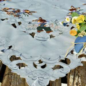 Húsvéti terítő - autós nyuszik 85x85 cm