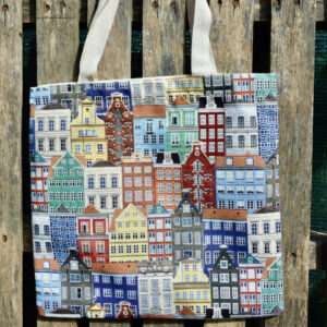 Gobelin bevásárlótáska – Házak 45×45 cm