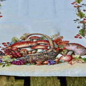 Gombás gobelin futó – asztali futó 100×45 cm