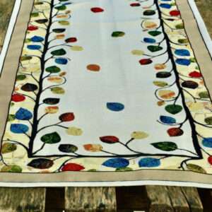 Levélmintás gobelin futó – asztali futó terítő 140×45 cm